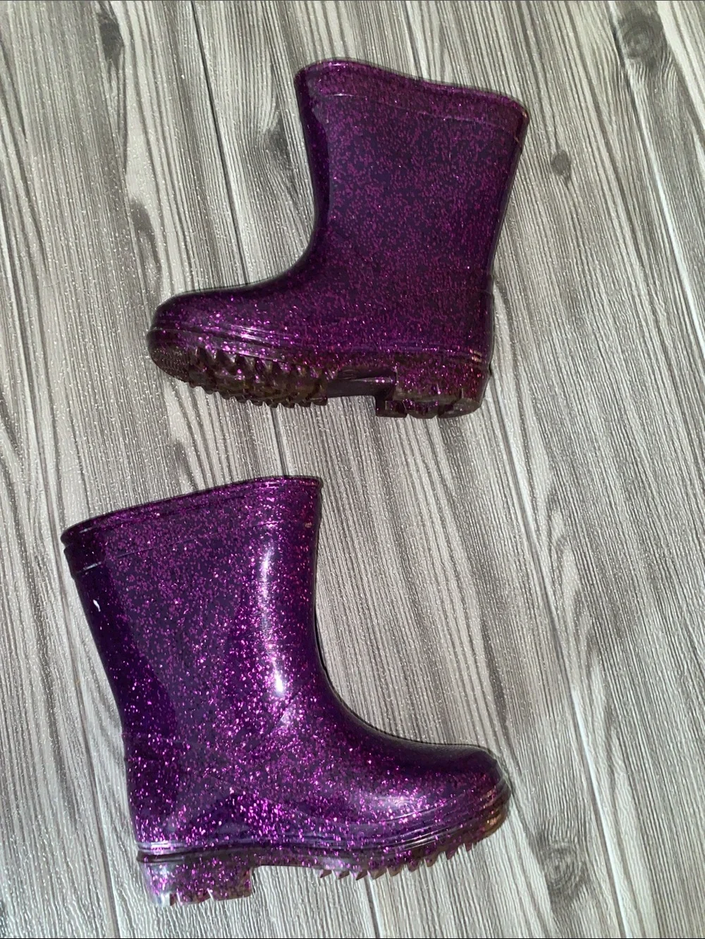 Kids Purple Glitter Rain Boots